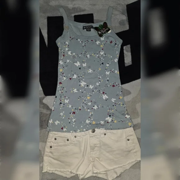 Y2K Self Esteem Butterfly Top Small S | Fairycore Ribbed Cami Tank - Picture 2 of 3